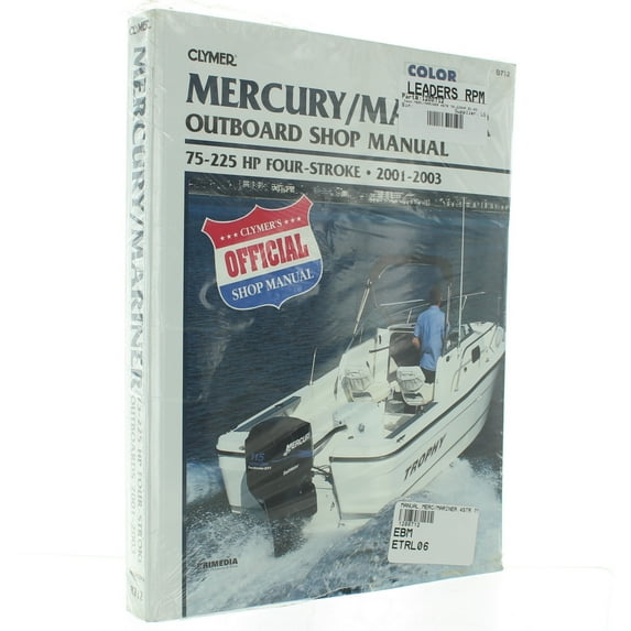 Clymer New Quicksilver/Mariner 75-225 hp. 2001-2003 Outboard Shop Manual, 1200712