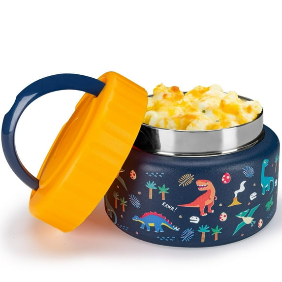 Clytem 8oz Thermo for Food Container, Thermo for Hot Food, Termo Para Comida Caliente TG- Blue Dino D