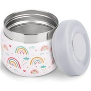 Clytem 9oz Thermo for Hot Food, Insulated Food Containter Soup Lunch Box KW - White Rainbow