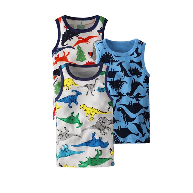 CmKid Little Boy Dinosaur Top Tank 3Pks Tee 7t