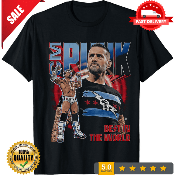 Cm Punk Vintage Superstar T-Shirt - Black, LIMITED EDITION-TH64542