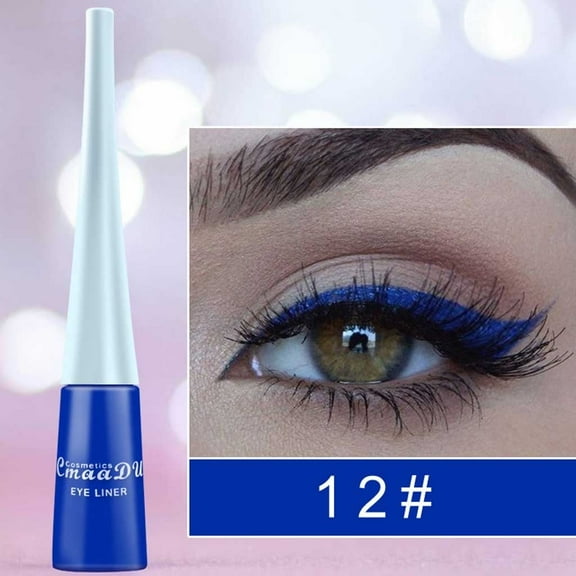 Cmaadu12 Matte Quick-Drying Color Eyeliner Blue 12 - Matte Light Shiny Smoky Eyes Eyeshadow Waterproof Glitter Liquid Eyeliner 30Ml, Back To School, Wedding Guest Dress, Back To Do Makeup Organizers