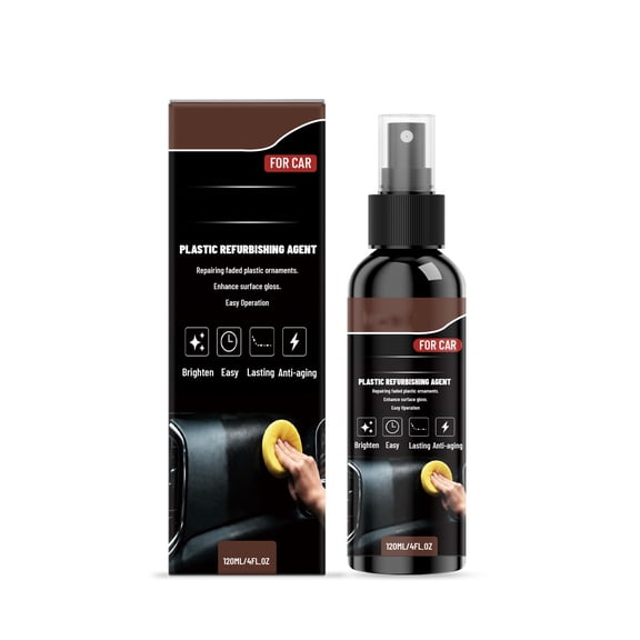 Cmafuca 120ml Car Plastic Refurbishing Agent Auto Plastic Restorer Spray For Faded Interior Aging Gloss Restoration