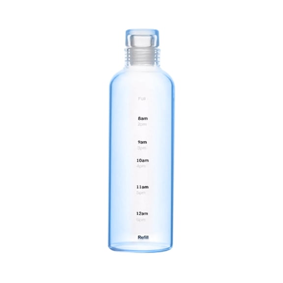 Cmafuca 25.4oz Timed Measuring Cup Water Bottle Leakproof Transparent Plastic Car Cup Brushed Matte for Office Outdoor Travel