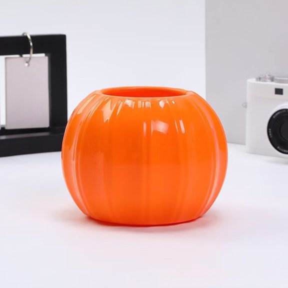 Cmafuca Creative Pumpkin Shape Vase for Flower Dry Flower Hydroponic Planter Decorative Vase for Home Room Office Party Wedding-Orange