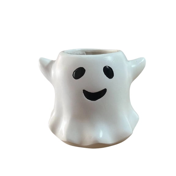 Cmafuca Cute Ghost Resin Flower Pot Halloween Small Flower Pot Used For Home Desktop Decoration