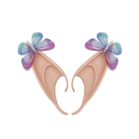 Cmafuca Fairy Pixie Elf Ears 5.11x1.96x1.18 Inch Soft Pointed Silica Gel Beige Cosplay Halloween Christmas Masquerade Costume Accessories 2PC