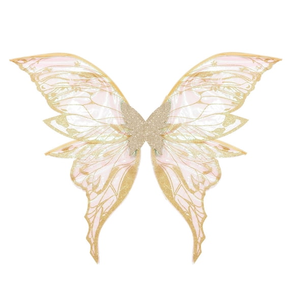 Cmafuca Fairy Wings for Women Butterfly Cosplay Wings Adult Costume Wings with Elastic Shoulder Straps Organza Material Sparkly Gradient Effect 35×28in Foldable Photography Props