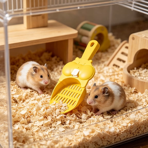 Cmafuca Hamster Urine Sand Shovel Small Pet Poop Spoon Portable Cage Sanitation Cleaning Tool Hollow Sieve Separate Clean Sand And Waste Non Slide Handle