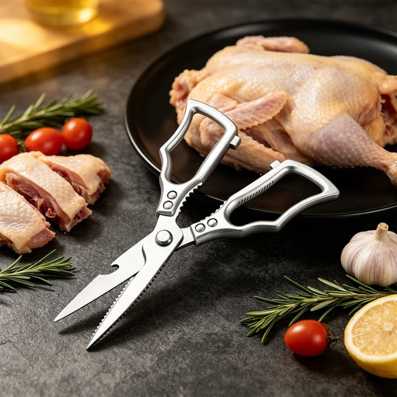Cmafuca Heavy Duty Multi Purpose Kitchen Shears Sharps Stainless Steel Kitchen Scissors Aluminum Handle Poultry BoneScissors For Chicken Fish Vegetable