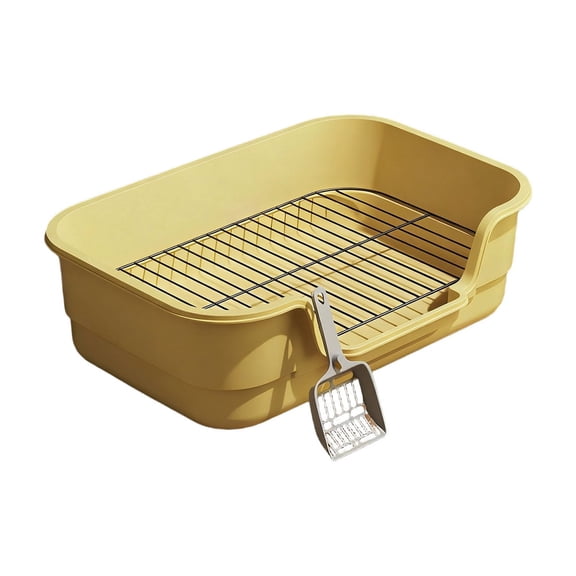 Cmafuca High Wall Dog Potty Tray 16.54x11.81x4.72 Inch Pet Toilet with Removable Grid Spill Proof Base Anti Slip Bottom Easy Clean Litter Box for Small Medium Dogs