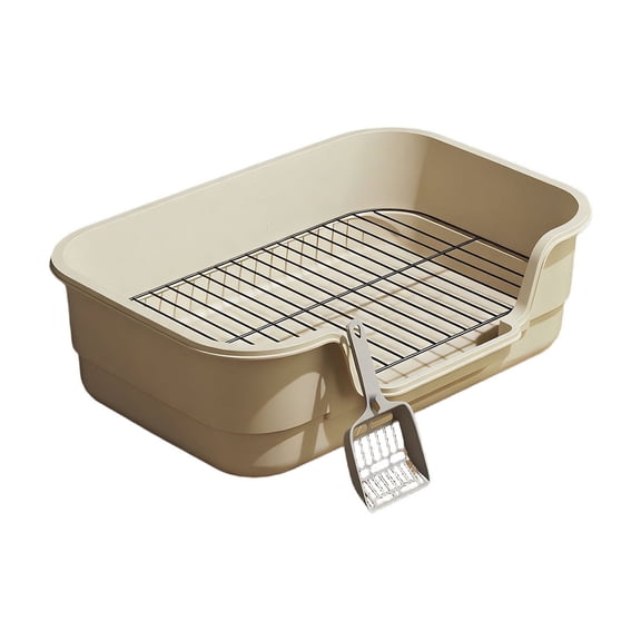 Cmafuca High Wall Dog Potty Tray 16.54x11.81x4.72 Inch Pet Toilet with Removable Grid Spill Proof Base Anti Slip Bottom Easy Clean Litter Box for Small Medium Dogs