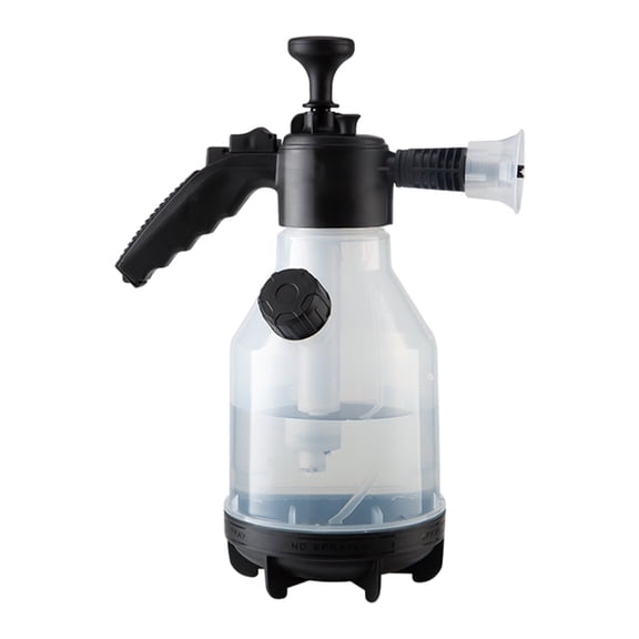 Cmafuca Manual Pressure Pump Sprayer , Adjustable Nozzle Foam Gun for Car Wash & Garden, Chemical Resistant Spray Bottle with Safety Valve, Black, 1 Pack