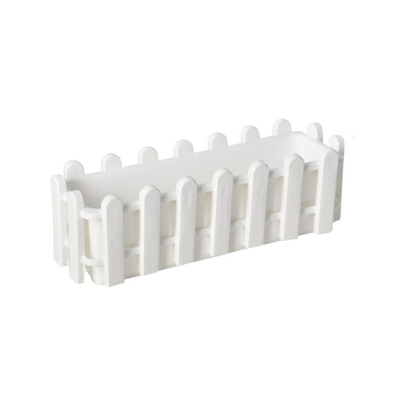 Cmafuca Pots with Fence,Rectangular Plastic Fence Flower Pot Flower Container,Window Boxes Planters,Planter Boxes Outdoor Thickened Plastic for Vegetables Succulents,Gardening Accessories Indoor