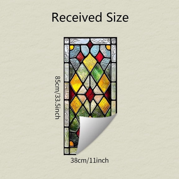 Cmafuca Privacy Windows Film Diamond Style Stained Glass No Glue Static Cling Decorative Frosted Window Stickers