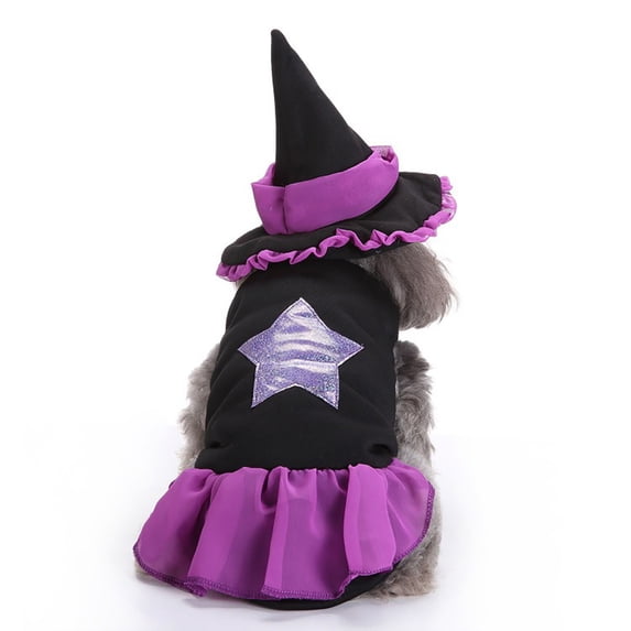 Cmafuca Puppy Witch Costume Halloween Christmas Funny Party Cosplay Clothes for Cat, Small Dog