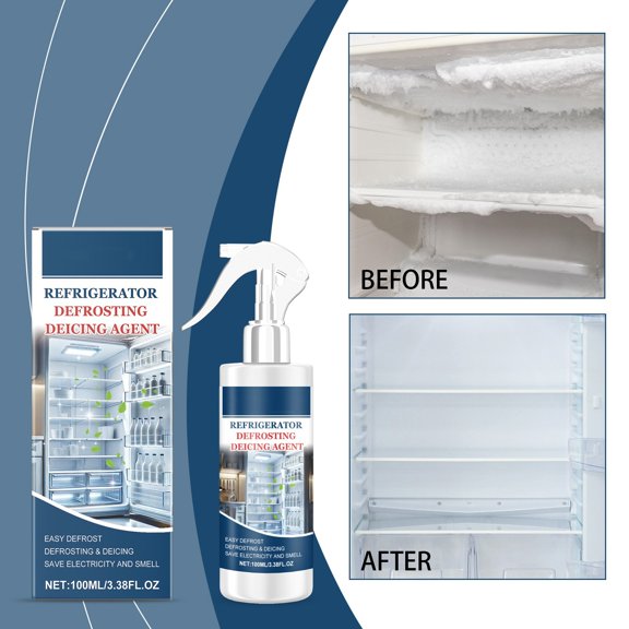 Cmafuca Refrigerator Defrost Spray, 3.38 Fl Oz Freezer Deicer For Fast Ice Melting, Safe Cold Storage Cleaning Agent For Stubborn Frost And Snow