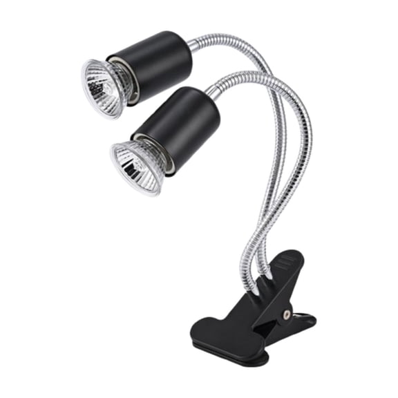Cmafuca Reptile Basking Light, Dual Head Heat Lamp With Timer, UVA UVB Full Spectrum Lamp For Turtle Lizards Tortoises, Day Night Heating