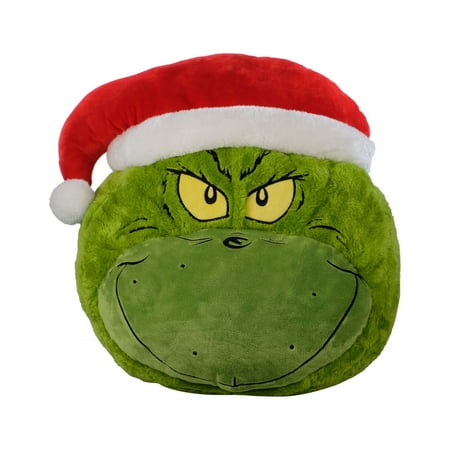 Dr Seuss' The Grinch Who Stole Christmas, Grinch Round Plush Pillow, 16 inches Tall, For All Ages, by Ruz