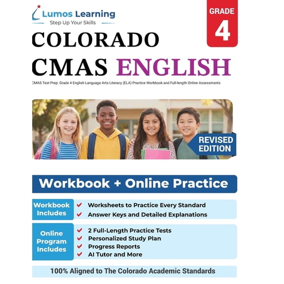 Cmas by Lumos Learning CMAS Test Prep: Grade 4 English Language Arts Literacy (ELA) Practice Workbook and Full-length Online Assessments: Color, Book 4, (Paperback)