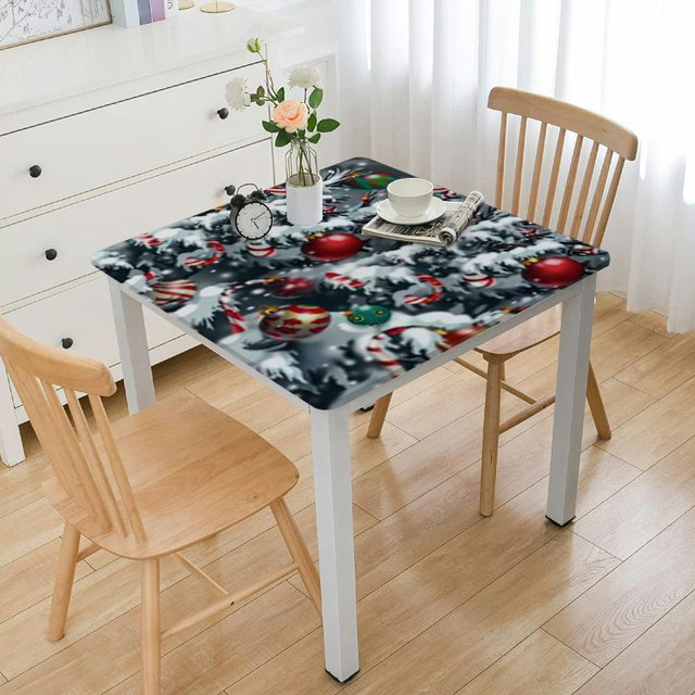 Cmefzd Christmas Snowman Xmas Tree Square Round Tablecloth Waterproof