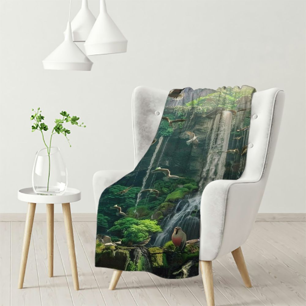 Cmefzd Forest Flannel Fleece Blanket, Scenery Throw Blankets, Cozy