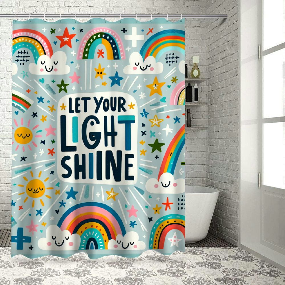 Cmefzd Rainbow Shower Curtain, Joyous Design of Minimal and Whimsical