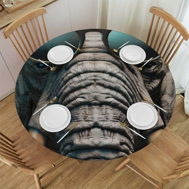 Cmefzd Round Tablecloth Fall Table Cloth Elephant with print