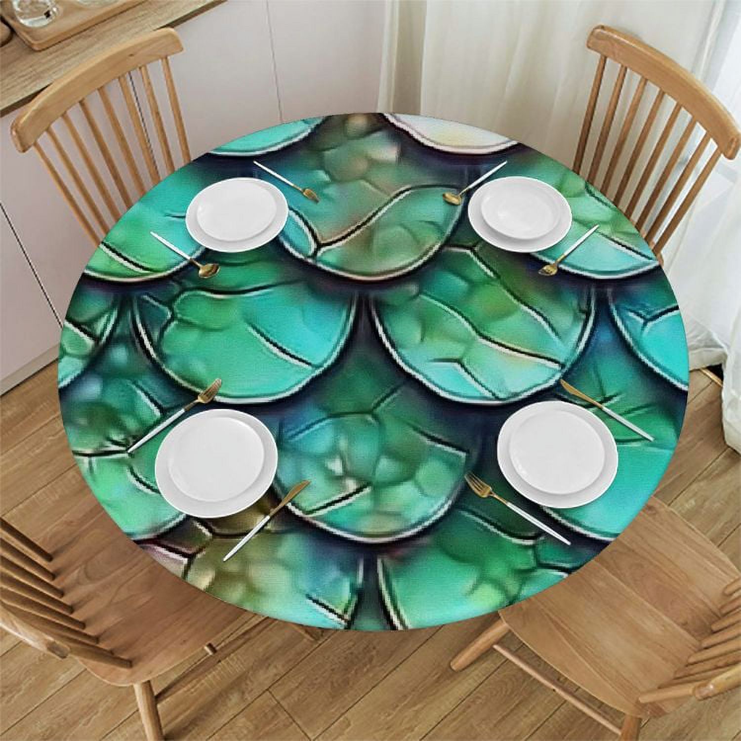 Kitchen Wrinkle Cmefzd Round Tablecloth Washable Table Cloth for Kitchen Wrinkle Free ...