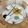 Cmefzd Star Retro Go Mid Century Modern Lines Round Tablecloth, Anti