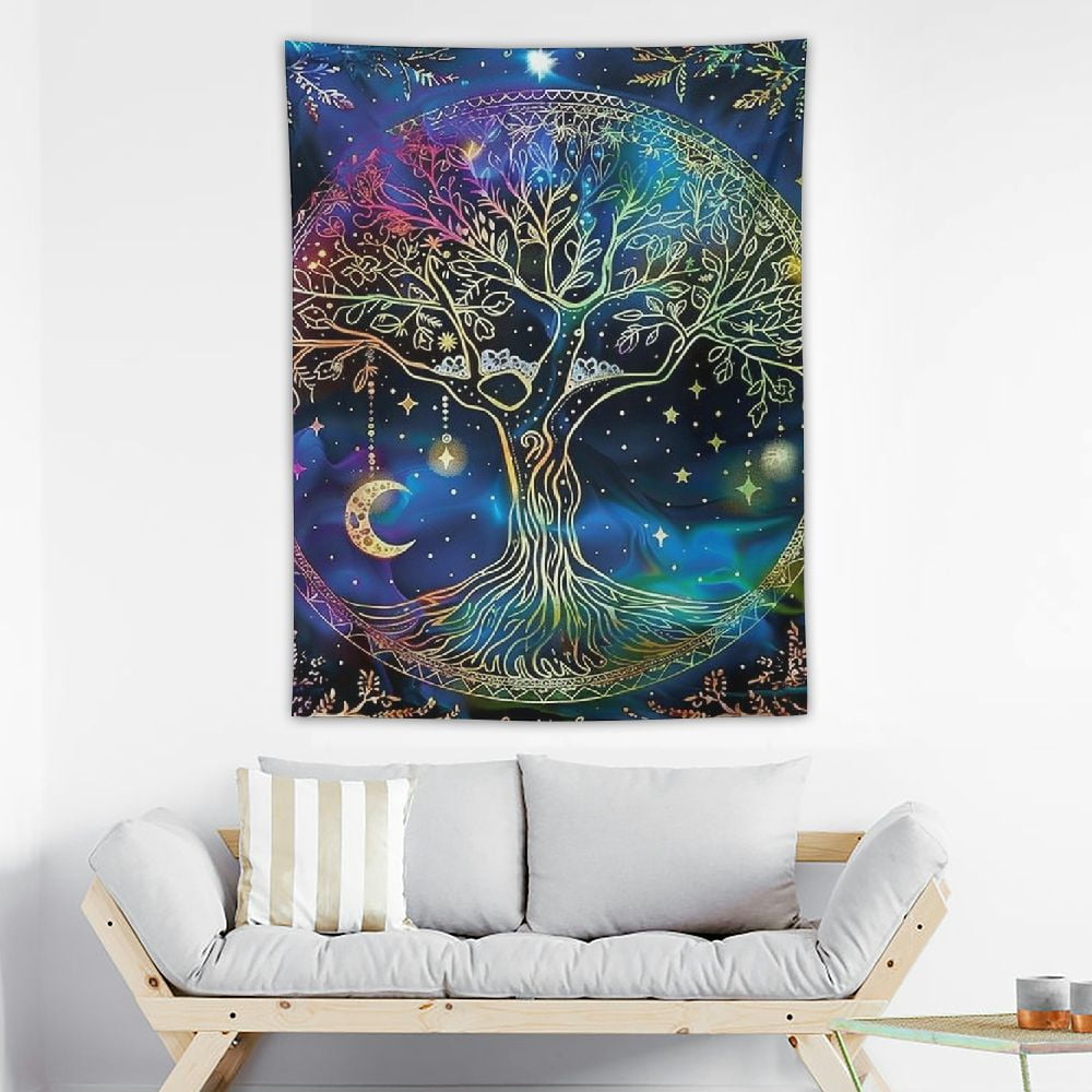 Cmefzd Tree of Life Tapestry Yin and Yang Sun Moon Star Tapestries ...