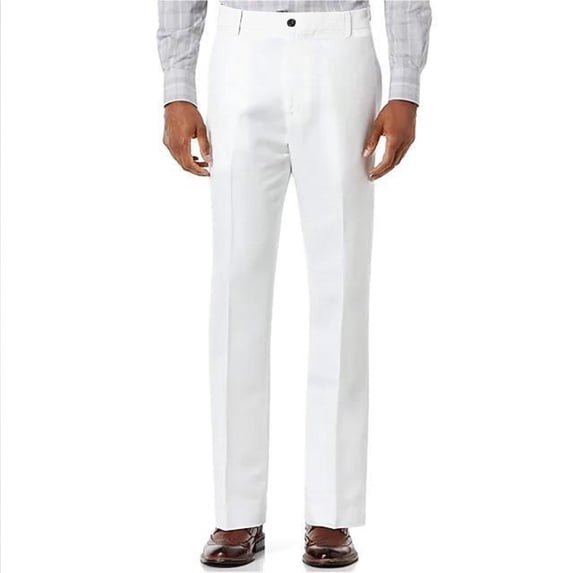 Cmfcv Men's Ultimate Performance Stretch Chino Pants Wrinkle Resistant Flat Front Casual Dress Trousers Classic Solid Color Comfort Slacks for Business