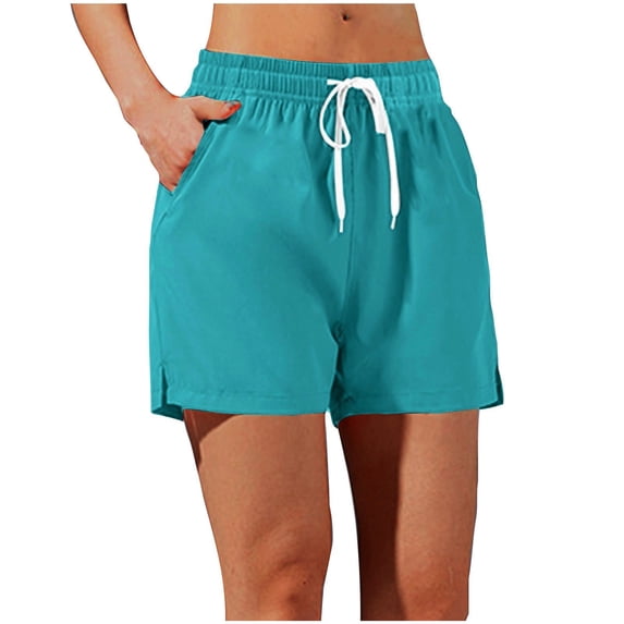 Cmfcv Summer Shorts for Women Sports Running Shorts High Waist Plus Size 3 Inch Inseam Shorts with Pockets