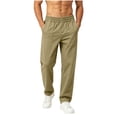 thumbnail image 1 of Cmfcv Sweatpants for Men Relaxed Fit Full Elastic Waist Twill Trousers Straight Leg Casual Basic Pants with Pockets, 1 of 1