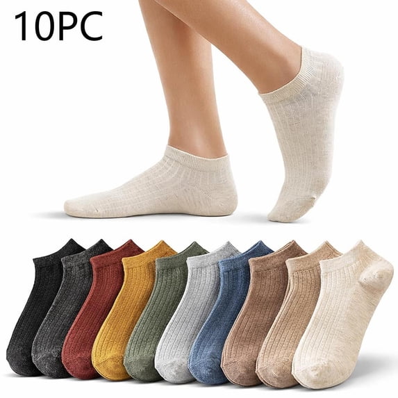 Cmfcve 10-Pack Womens Socks Non-Slip Low Cut Ankle Socks