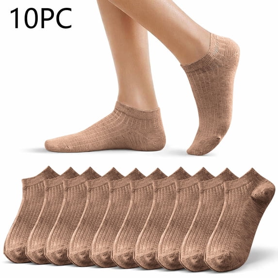 Cmfcve 10-Pack Womens Socks Non-Slip Low Cut Ankle Socks