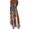 thumbnail image 1 of Cmfcve 4th of July Patriotic Dresses Sleeveless Deep-V Neck Summer Maxi Dress Lightweight Printed Beach Vacation Sundress, 1 of 5