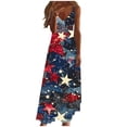 thumbnail image 1 of Cmfcve 4th of July Patriotic Dresses Star-Spangled Printed Bohemian Beach Dresses Sleeveless V-neck Summer Flowy Maxi Dress, 1 of 5