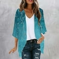thumbnail image 1 of Cmfcve Beach Cover Ups for Women 3/4 Sleeve Summer Cardigans Open Front Casual Loose Fit Blouses, 1 of 5