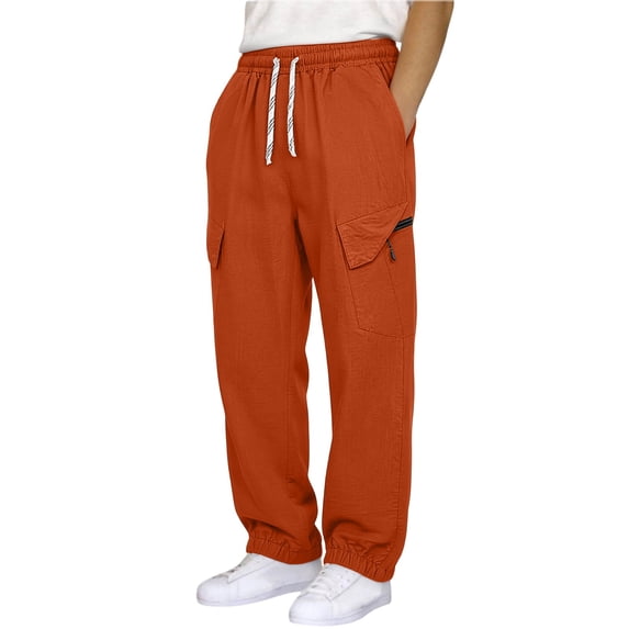 Cmfcve Big and Tall Joggers for Men Drawstring Wide Leg Cargo Sweatpants Loose Fit Casual Workout Running Pants
