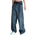 thumbnail image 1 of Cmfcve Boyfriend Jeans High Waisted Versatile Wide Leg Denim Pants Stretchy Baggy Long Straight Pants, 1 of 5
