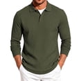 thumbnail image 1 of Cmfcve Button Collared Shirts for Men Casual Long Sleeve Knitted Layering Tops Regular Fit Classic Golf Shirts, 1 of 6