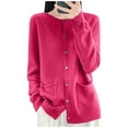 thumbnail image 1 of Cmfcve Button Down Cardigan Sweater for Women Lightweight Open Front Sweaters Casual Long Sleeve Knit Tops with Pockets, 1 of 5