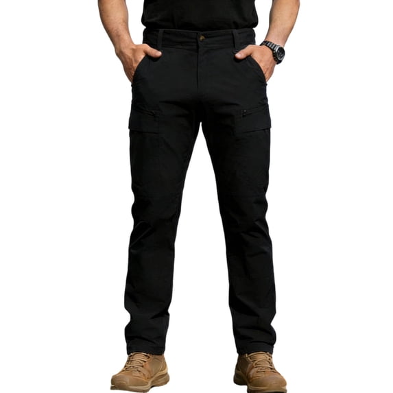 Cmfcve Cargo Pants for Men Zipper Pocket Straight Leg Work Trousers Lightweight Quick Dry Hiking Pants