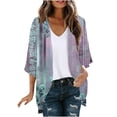 thumbnail image 1 of Cmfcve Chiffon Kimono Cardigans for Women Floral Print Puff Sleeve Blouses Flowy Loose Casual Cover Up Tops, 1 of 5