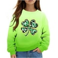 thumbnail image 1 of Cmfcve Children's Hooded Sweatshirts 1-12 Four Leaf Clover Boys & Girls St. Patrick's Day Casual Pullover Round Neck Long Sleeve Jacket Top, 1 of 5