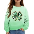 thumbnail image 1 of Cmfcve Children's Hooded Sweatshirts 1-12 Four Leaf Clover Boys & Girls St. Patrick's Day Casual Pullover Round Neck Long Sleeve Jacket Top, 1 of 1