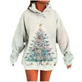 thumbnail image 1 of Cmfcve Christmas Outfits for Women Oversized Classic Holiday Print Pullover Sweatshirt Long Sleeve Drawstring Hoodies with Pocket, 1 of 5
