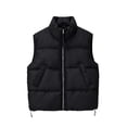 thumbnail image 1 of Cmfcve Crop Winter Vest for Women Lightweight Sleeveless Warm Puffer Vest Casual Solid Color Padded Gilet Outerwear, 1 of 7