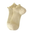 thumbnail image 1 of Cmfcve Elegant Ruffle Ankle Socks for Women Cotton Non-Slip Soft Cute Solid Color Socks, 1 of 5